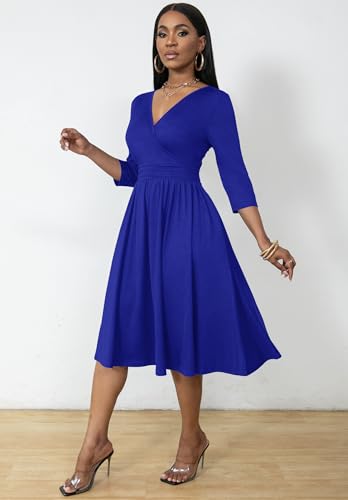 Women's Nmoder Wrap Dress for Church and Wedding Occasions
| A-Line V Neck 3/4 Sleeve Nmoder Women's Dress Suitable for