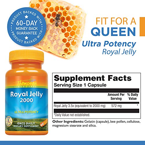 Thompson Royal Jelly Ultra Potency, 2000 Mg Protein Supplement for Enhanced Immunity
| Natural Source of Trace Vitamins