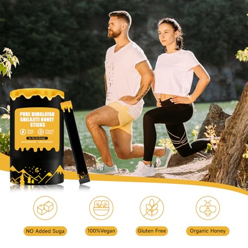 Taste of Honey Shilajit for Energy Boost & Immune Support | Non-GMO, 30 Sticks with 75%+ Fulvic Acid | Easy to Consume S