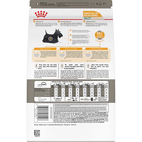 Royal Canin Small Breeds Sensitive Skin Care Dry Dog Food for Allergies, 3 lb Bag