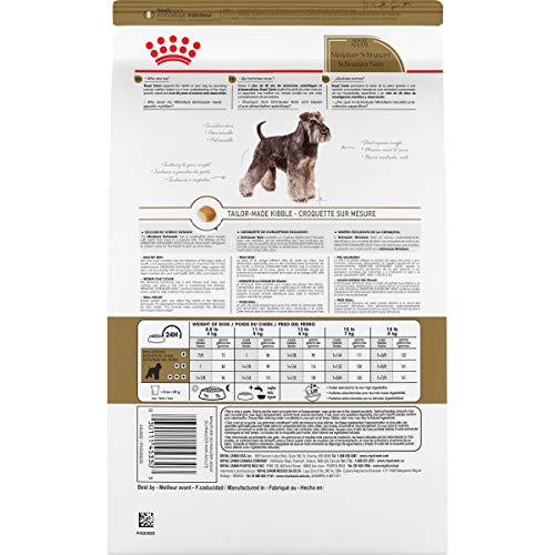 Royal Canin Miniature Schnauzer Adult Dry Dog Food for Small Dogs, Healthy Skin and Coat, 10 lb Bag