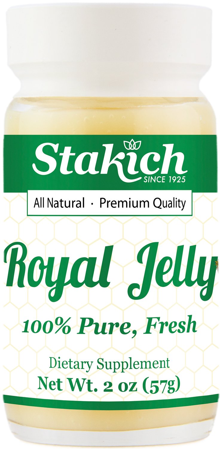 Stakich Fresh Royal Jelly Pure, All Natural, No Additives - For Health Boost - Pre-Workout Energy - 2 Ounce (57 Grams)
