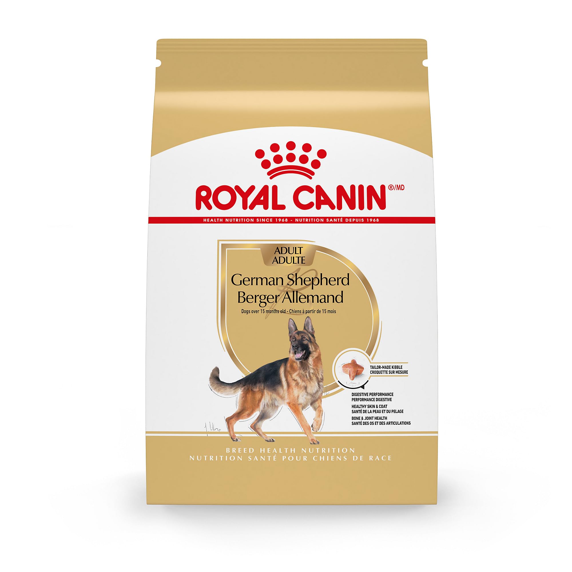Royal Canin German Shepherd Adult Dry Dog Food - High Nutrition for Large Breed Puppies, 30 lb Bag, Dietary Support for