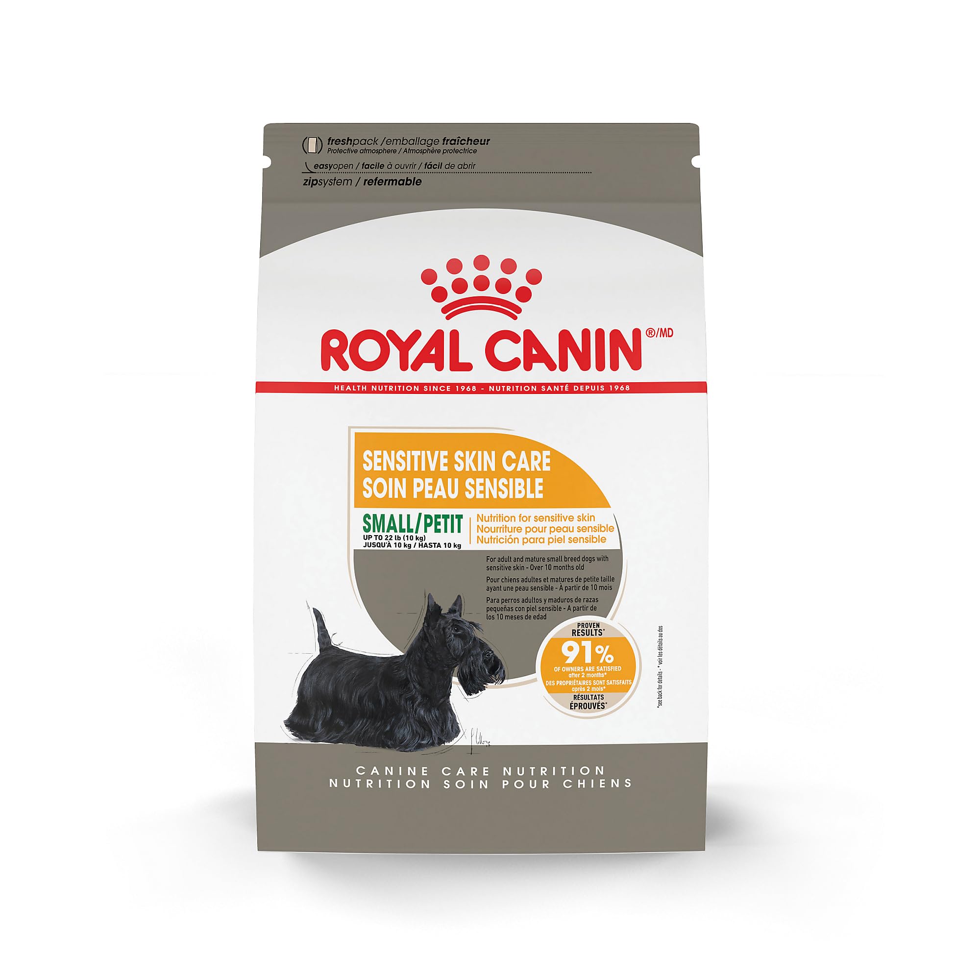 Royal Canin Small Breeds Sensitive Skin Care Dry Dog Food for Allergies, 3 lb Bag