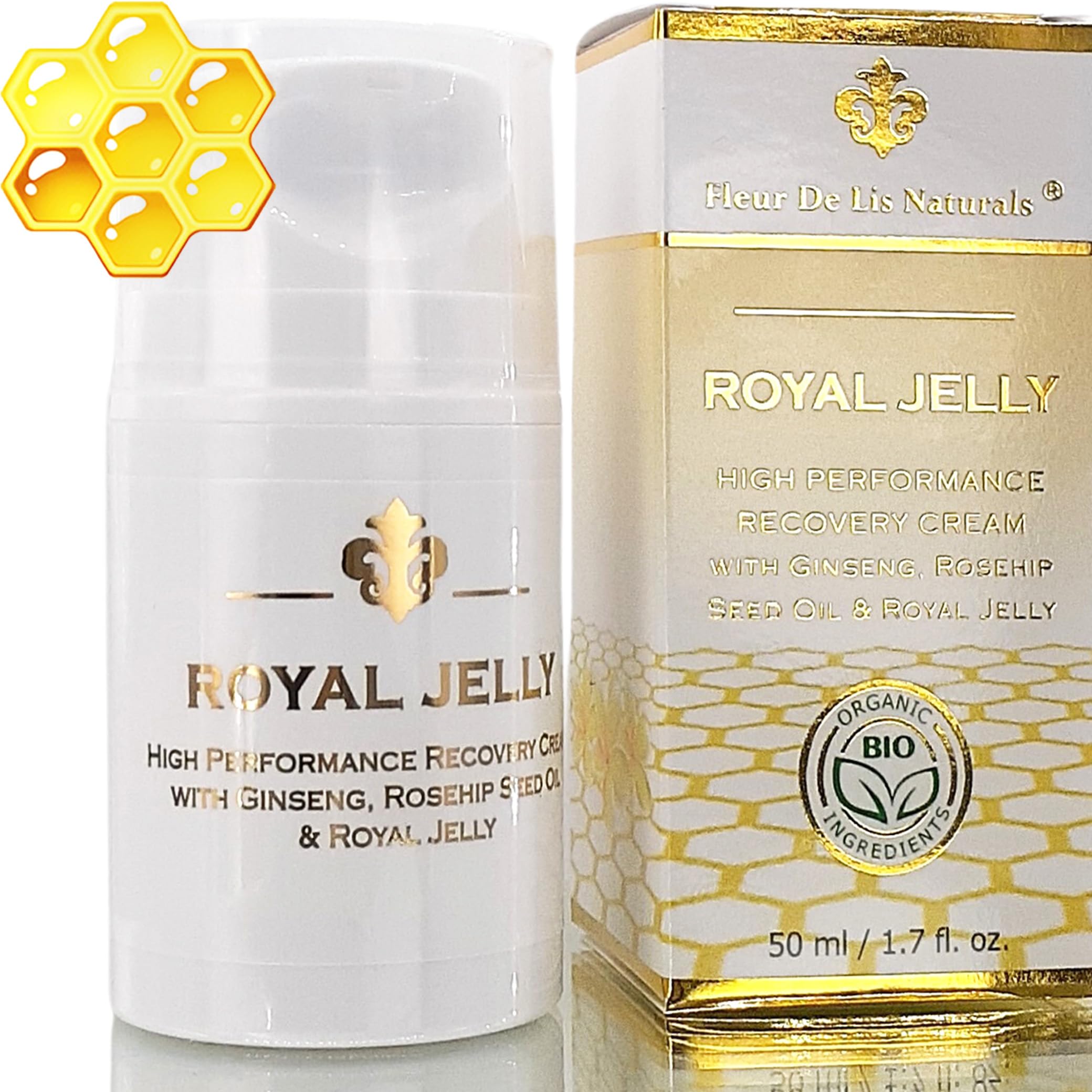 Royal Jelly Anti Aging Face Cream for Dry Skin - 1.7 oz
| Natural & Organic Anti Wrinkle Face Moisturizer - 1.7 oz for